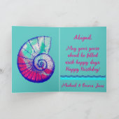 シーかわいらしシェルハッピーバースデーカード(日付) カード (内部)