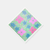 シーかわいらしタートルアンドフラワー紙ナプキンス スタンダードカクテルナプキン (角)