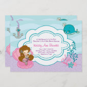 シーきらめくシャワー招待状 招待状 (正面/裏面)