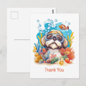 シーちゃんとシュナウザーのサンゴ礁スノーケリング ポストカード (正面/裏面)