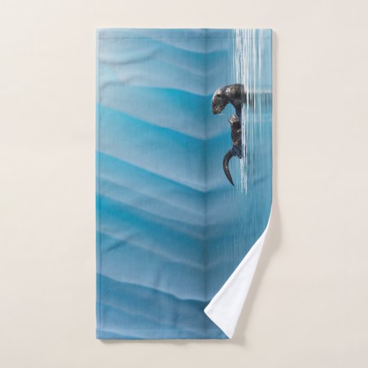 シーよくはしゃぐオッター ハンドタオル (ハンドタオル)