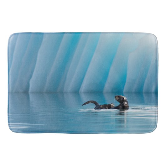 シーよくはしゃぐオッター バスマット (正面)