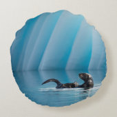 シーよくはしゃぐオッター ラウンドクッション (裏面)