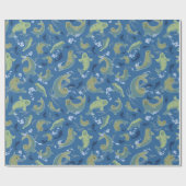 シーよくはしゃぐルズマリンブルーラッピング紙 ラッピングペーパー (フラット)