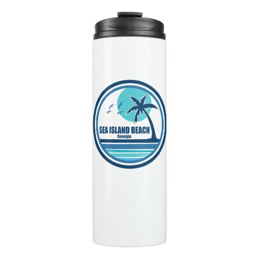 シーアイランドビーチジョージアパームツリーバード タンブラー (正面)