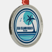 シーアイランドビーチジョージアパームツリーバード メタルオーナメント (右)