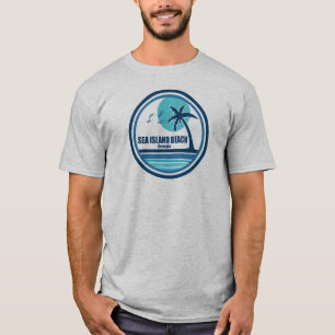 シーアイランドビーチジョージアパームツリーバード Tシャツ