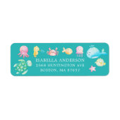 シーアドベンチャーベビーシャワーの下で ラベル (正面)