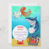シーアニマルズ招待状の下で誕生日パーティー 招待状 (正面)