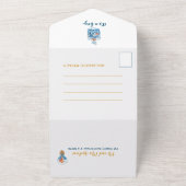 シーアニマルズ男の赤ちゃんベビーシャワー オールインワン招待状 (外側)