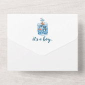 シーアニマルズ男の赤ちゃんベビーシャワー オールインワン招待状 (裏面)