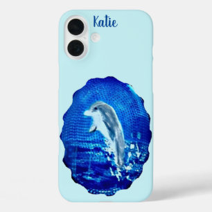 シーアニマル踊り絵画ドルフィンパーソナライズされたズ iPhone 16 PLUSケース