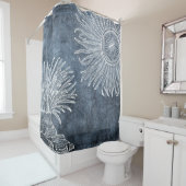 シーアネモネウォーターカラートワイライト海ブルーホワイト シャワーカーテン (インサイチュ)