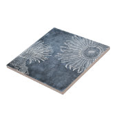 シーアネモネウォーターカラートワイライト海ブルーホワイト タイル (側面)