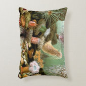 シーアネモネス、ヴィンテージ海洋生物海動物 アクセントクッション (正面(垂直))