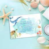 シーアパーソナライズされた誕生日の下 – 海 招待状