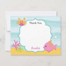 シーアンダーサンキューカード（女の子） -海 サンキューカード