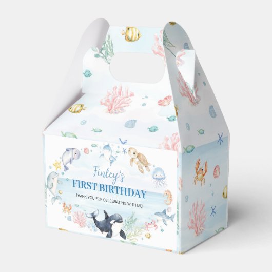 シーアンダー海動物子供の誕生日 フェイバーボックス (裏面サイド)
