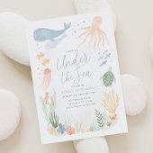 シーアンダー海動物誕生日 招待状