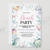 シーアンダー海動物誕生日 招待状 (正面)