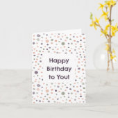 シーア紙吹雪水色ドット誕生日カード カード (黄色い花)