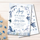 シーア航海のホイの下で男の子のシャワー 招待状