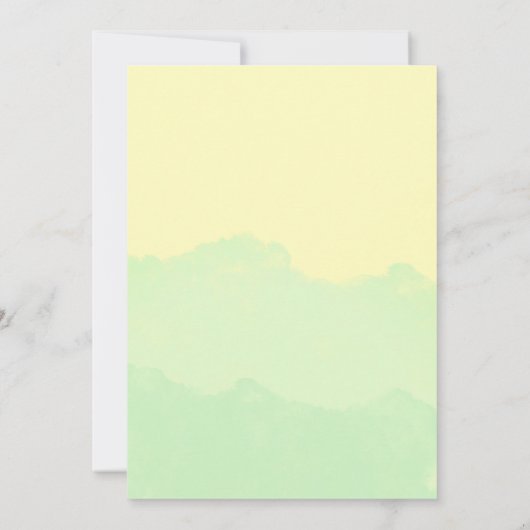 シーイエローの下の2番目の誕生日ベビーサメ 招待状 (裏面)