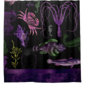 シーウィッチシック |紫と黒のゴシック海 シャワーカーテン (正面)