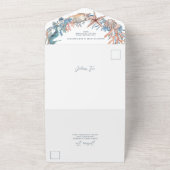 シーウェディングリース | タツノオトシゴと貝殻のビーチ オールインワン招待状 (外側)