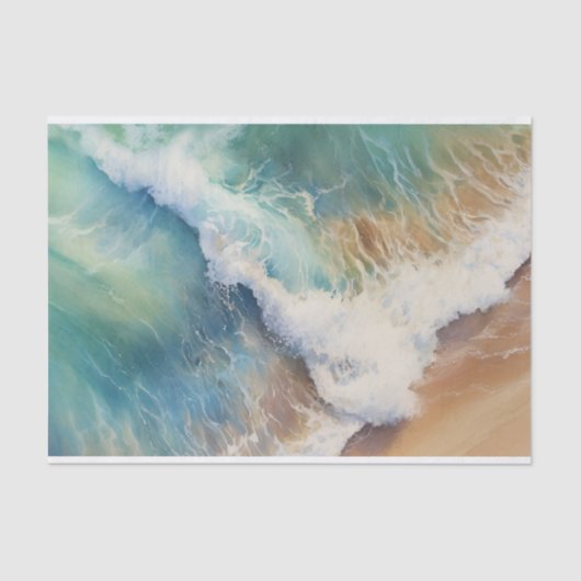 シーウェーブウォーター色のビーチデコページ 薄葉紙 (正面)