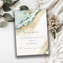 シーウェーブサンドビーチおむつラッフルベビーシャワー エンクロージャーカード