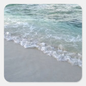 シーウェーブサンド空白のテンプレートモルディブ自然 スクエアシール (正面)