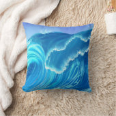 シーウェーブデザイン – フローイング波 クッション (ブランケット)