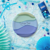 シーウェーブ海デザインカスタム文字 ペーパープレート (パーティー)