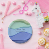 シーウェーブ海デザインカスタム文字 ペーパープレート (パーティー)