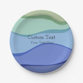 シーウェーブ海デザインカスタム文字 ペーパープレート