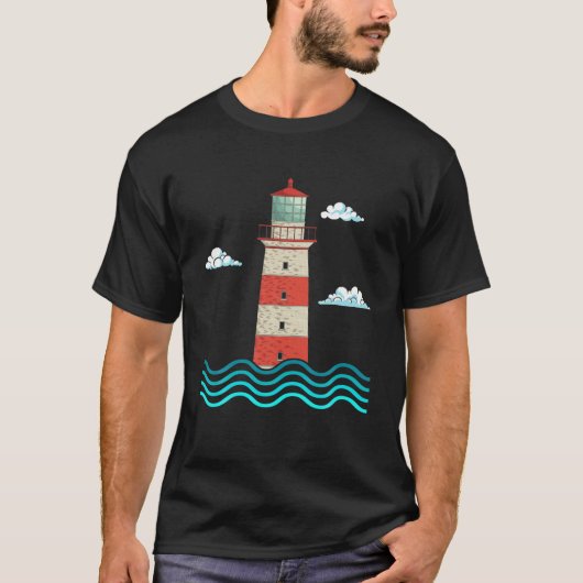 シーウェーブ海航海のライトハウス Tシャツ (正面)