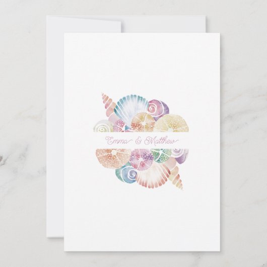 シーウォーターお洒落カラービーチ結婚式 招待状 (裏面)