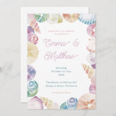 シーウォーターお洒落カラービーチ結婚式 招待状 (正面/裏面)