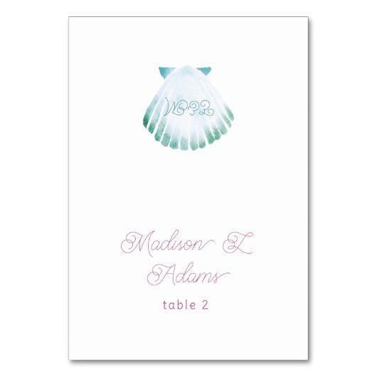 シーウォーターお洒落カラー名座席表 テーブルナンバー (正面)