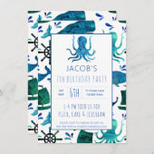 シーウォーターカラーキッズタコ誕生日 (正面/裏面)