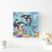 シーウォール時計の下 スクエア壁時計 (ホーム)