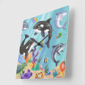 シーウォール時計の下 スクエア壁時計 (傾斜)