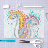 シーウズオレンジ色マゼンタのスプラッシュインク 薄葉紙 (クラフト)