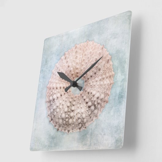 シーウニ動揺してンコースタルブルー絵画クリーム スクエア壁時計 (傾斜)