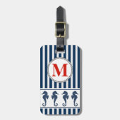 シーウマとストライプモノグ航海のラム ラゲッジタグ (正面縦)