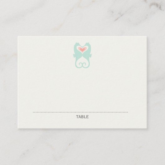 シーウマキスをするーズハートビーチ結婚式座席表 プレイスカード (正面)