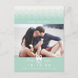 シーウマキスをするーズ愛ハートビーチ保存日付 案内ポストカード