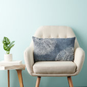 シーウルチンウォータカラー海ネイビーブルーホワイト ランバークッション (椅子)