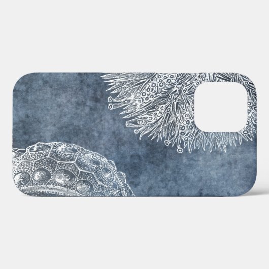 シーウルチンウォータカラー海ネイビーブルーホワイト Case-Mate iPhoneケース (裏面 (横))